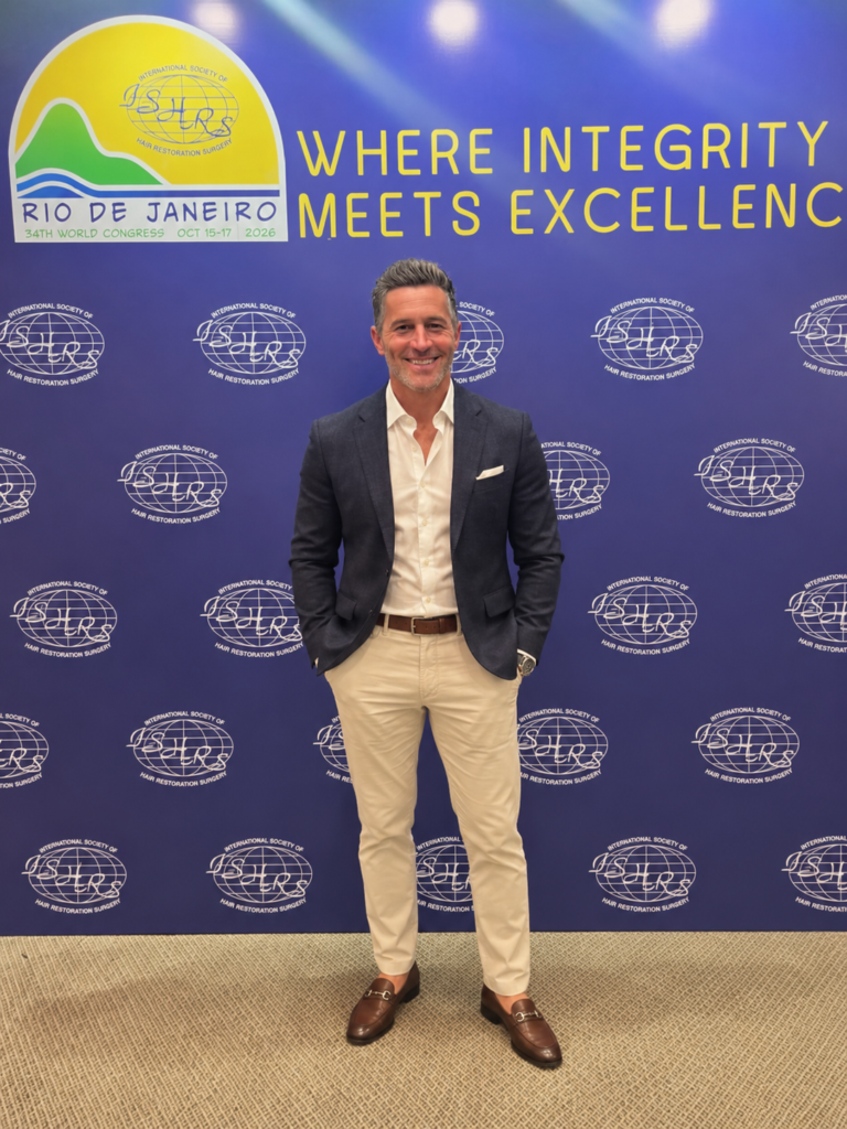Dr. Matthew Lopresti attending the 2026 ISHRS World Congress in Rio de Janeiro, Brazil